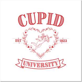 Cupid University T-Shirt, Cute Valentine's Day Shirt, Cute College Sweatshirt Classic T-Shirt, Red Posters and Art